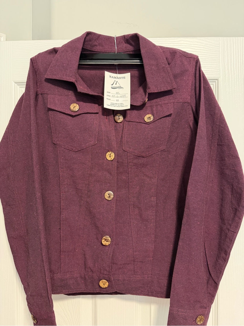 Women's Plum Utility Jacket with Button Front